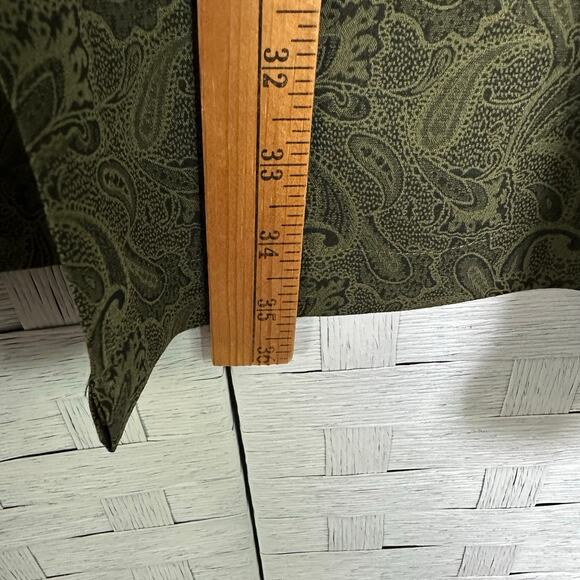 Linda David cardigan 1 button over jacket lightweight green paisley plus size ￼ - Picture 7 of 11